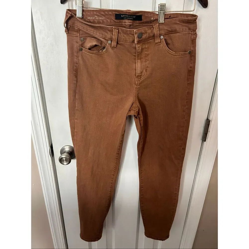 Liverpool women’s brown skinny ankle jeans size 8/29 stretchy comfy